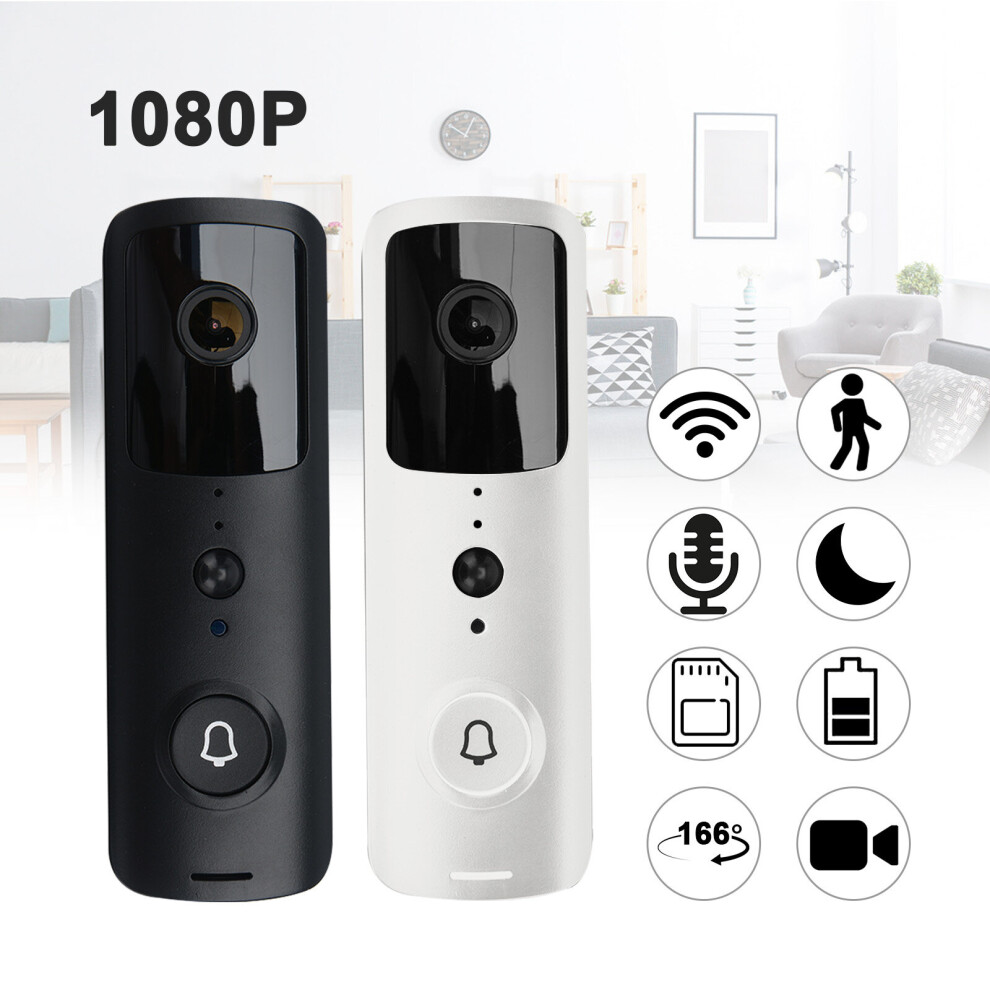 (Black) Wireless Video Doorbell Security Camera Bell