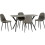 Seconique Athens Rectangular MDF/Metal Dining Set Concrete Effect/Black/Grey 1