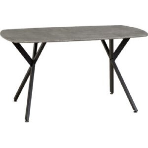 Seconique Athens Rectangular MDF/Metal Dining Set Concrete Effect/Black/Grey 1