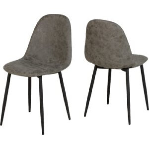 Seconique Athens Rectangular MDF/Metal Dining Set Concrete Effect/Black/Grey 2