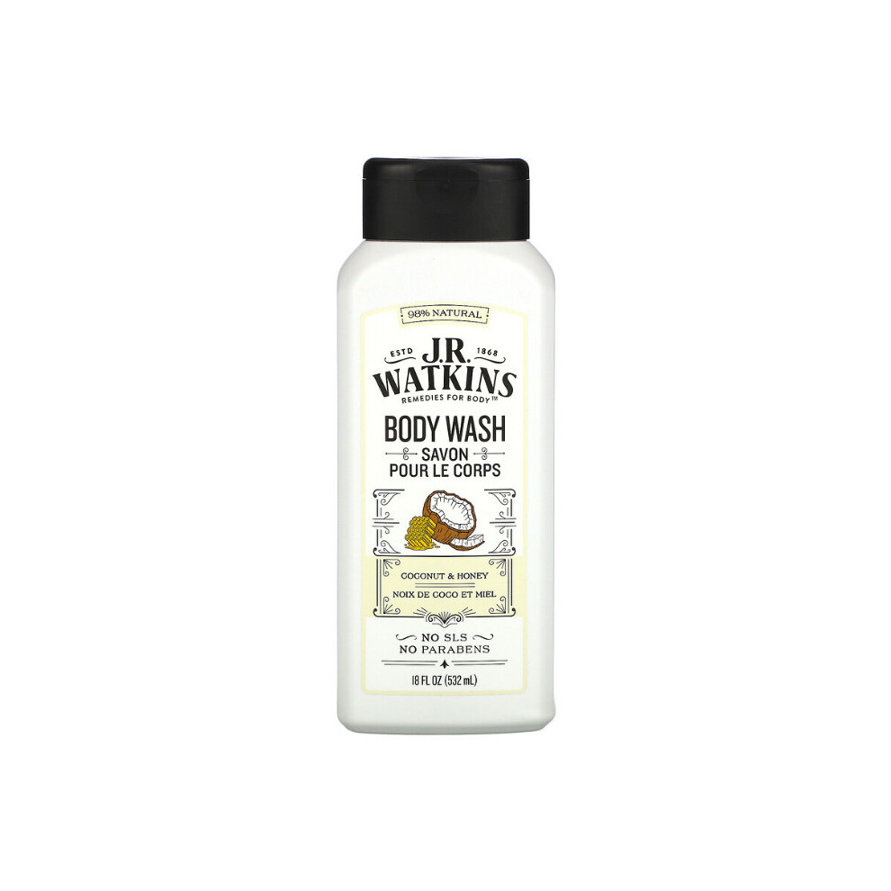 J R Watkins, Body Wash, Coconut & Honey, 18 fl oz (532 ml)