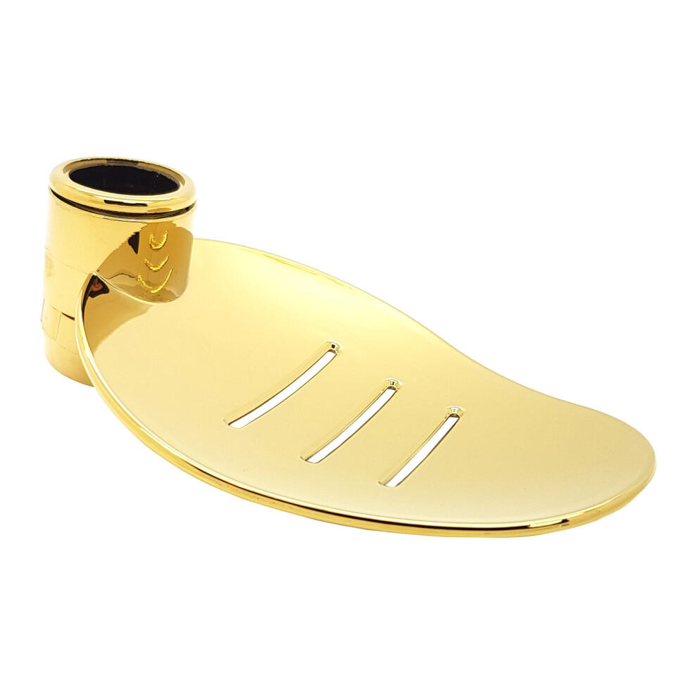 Gold Soap Dish for Shower Large Oval Design Fits 25mm Riser Rail