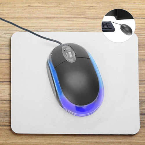 Wired USB optical mouse for PC laptop scroll wheel-black mouse
