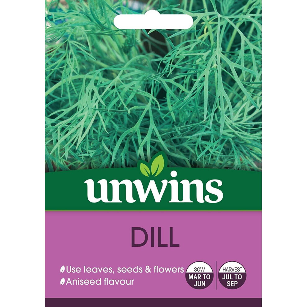 Unwins Grow Your Own Dill Aniseed Flavoured Herb Seeds Salmon/Cream