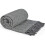 Herringbone Throw 50x60" Silver Recycled Cotton Blanket Throwover 1