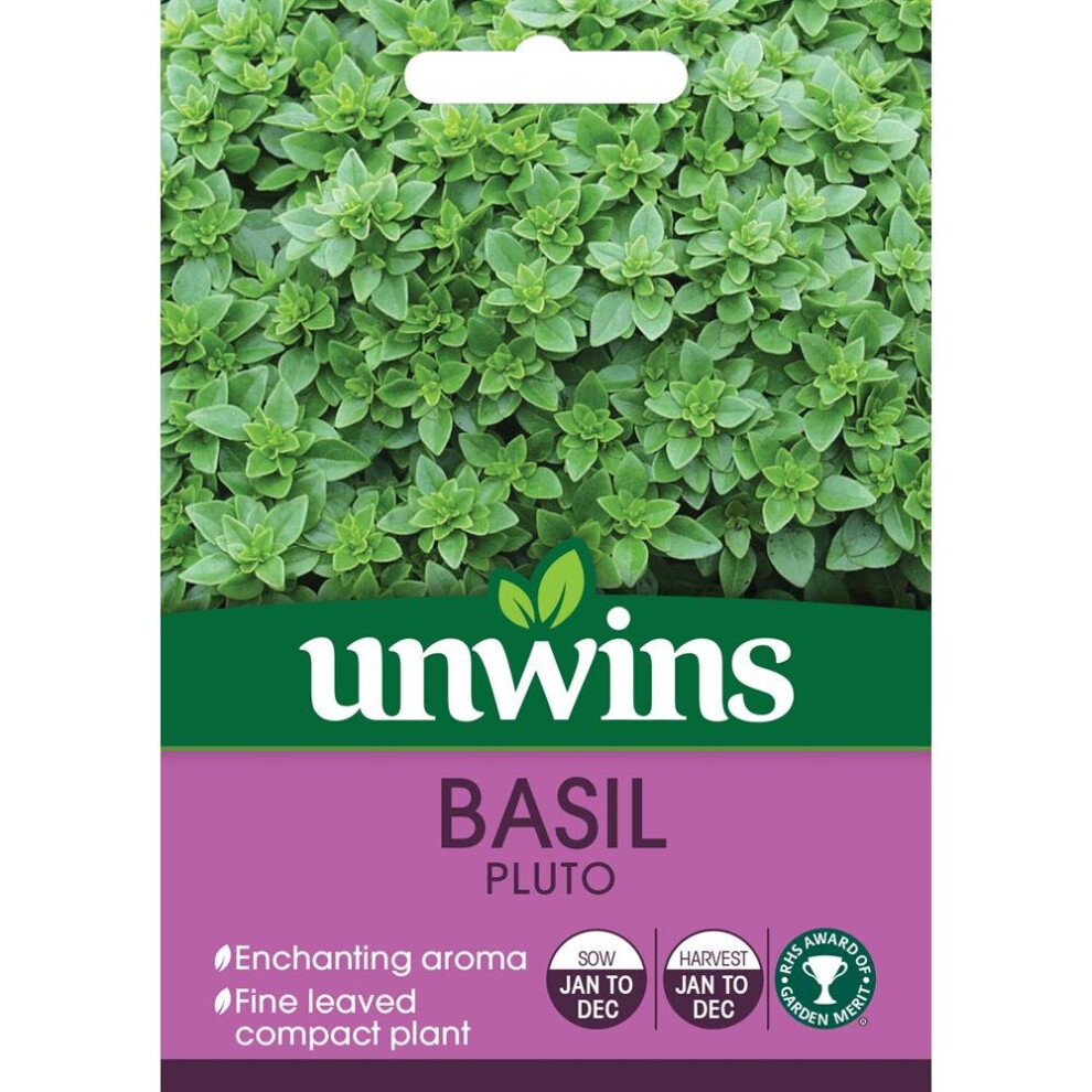 Unwins Grow Your Own Enchanting Aroma Pluto Basil Herb Seeds