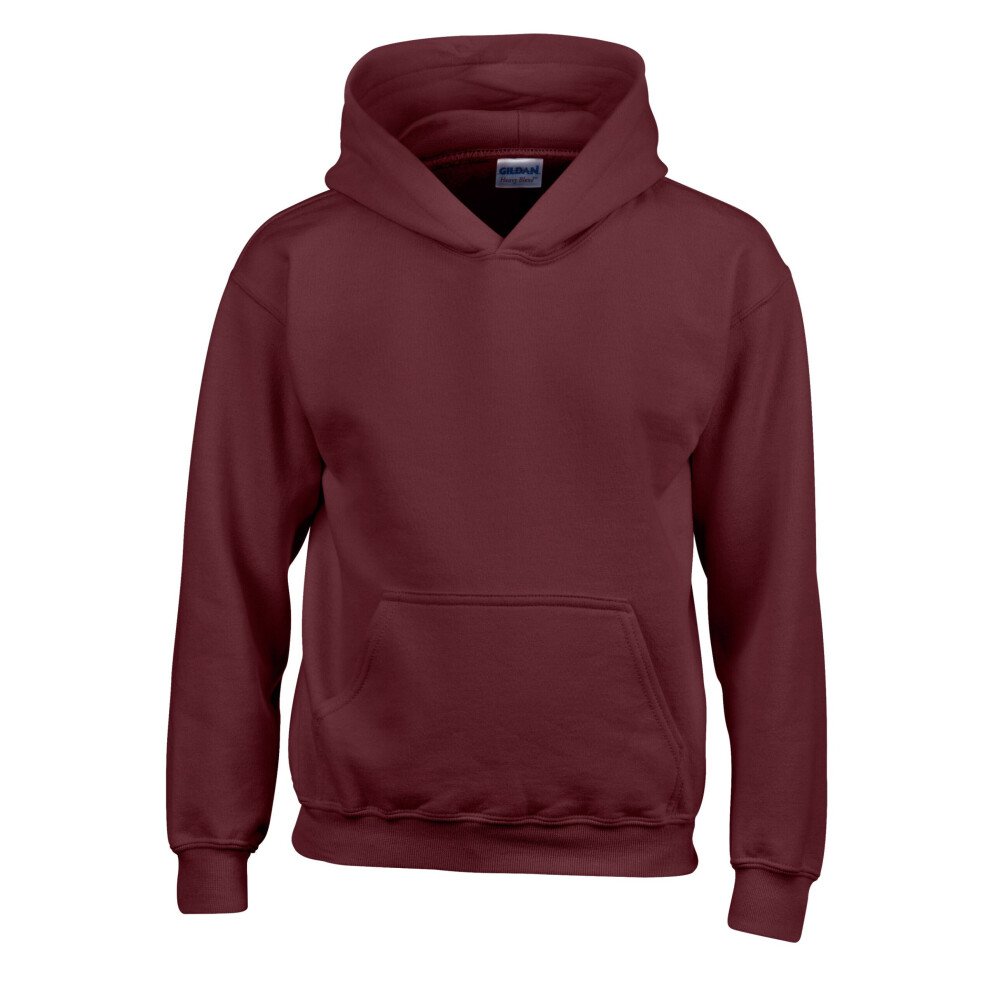 (Maroon, XL) Gildan Childrens Hooded Sweatshirt