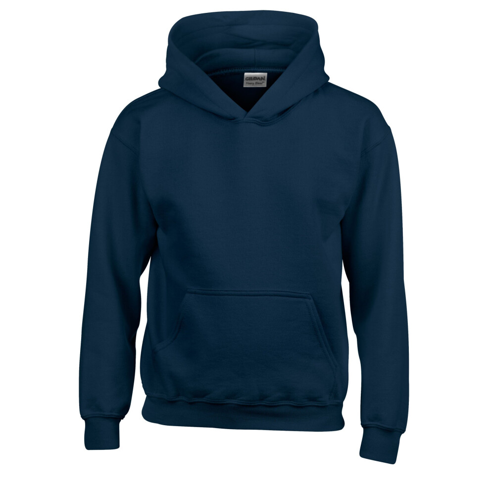 (Navy Blue, S) Gildan Childrens Hooded Sweatshirt