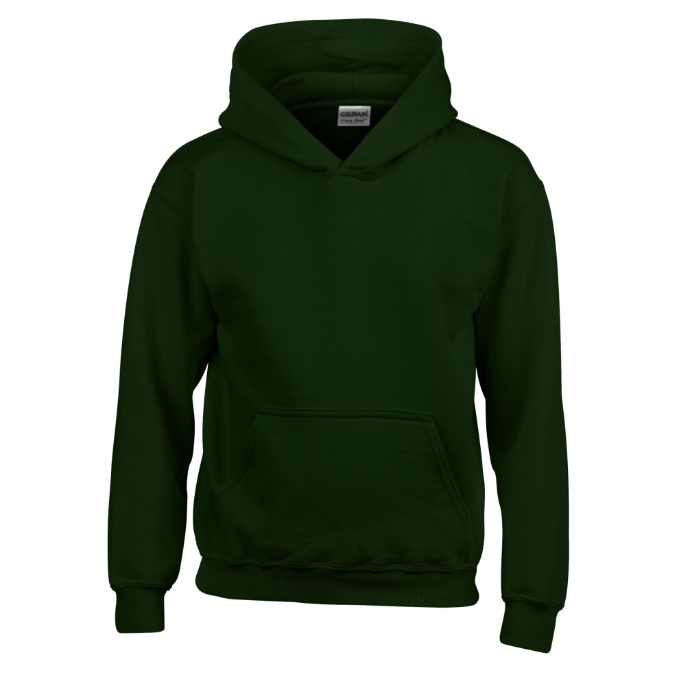 (Forest Green, L) Gildan Childrens Hooded Sweatshirt