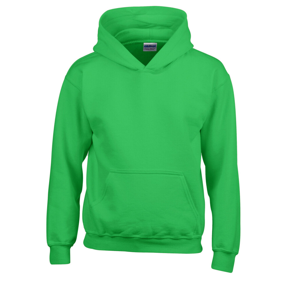 (Irish Green, M) Gildan Childrens Hooded Sweatshirt