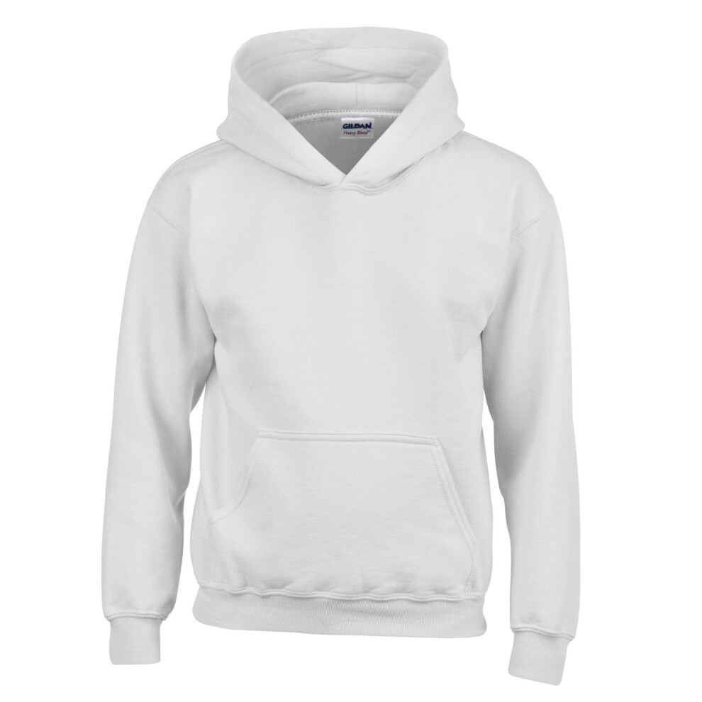 Gildan (, S) Childrens Hooded Sweatshirt White