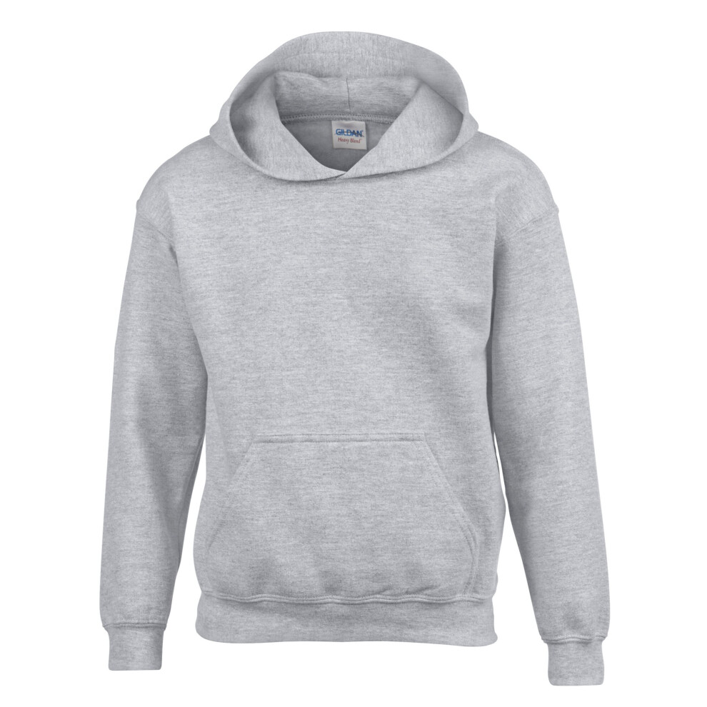 (Sport Grey, M) Gildan Childrens Hooded Sweatshirt