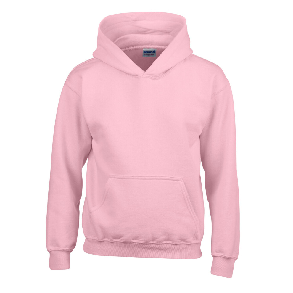 (Light Pink, L) Gildan Childrens Hooded Sweatshirt