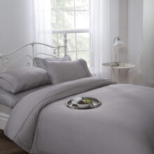 (Super King) Ritz Duvet Cover Set 300TC 100% Cotton Silver Sating Bedding