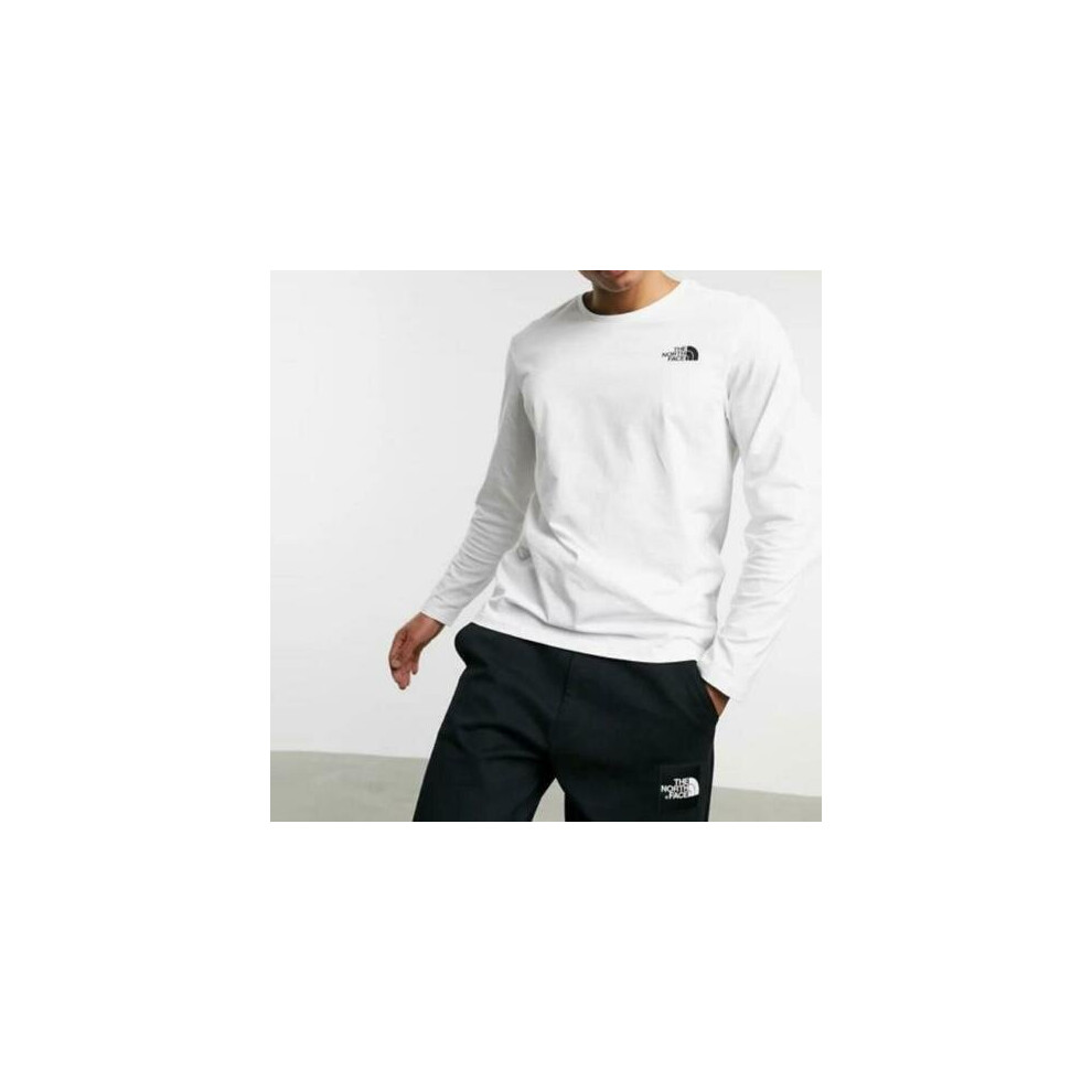 (White, S) The North Face Mens Long Sleeve Crew Neck T Shirt