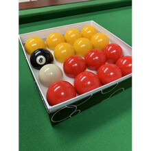 BCE Red and Yellow 2 in Pool Ball Set with 1 7/8 in Cue Ball - 16-Ball UK Standard Size, Affordable