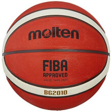 Molten BG2010 Basketball, Indoor/Outdoor, FIBA Approved, Premium Rubber, Deep Channel, Size 7, Orange/Ivory, Suitable For Boys age 14 & Adult