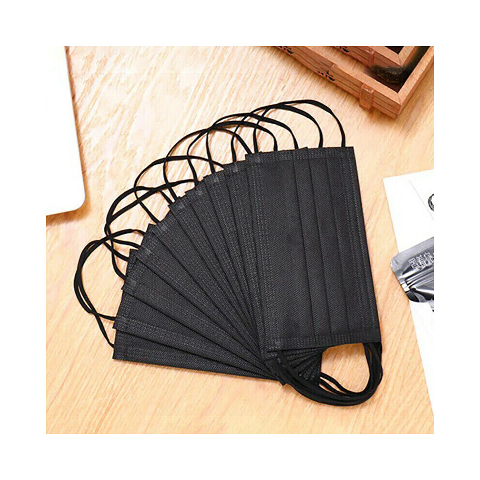 Disposable Face Mask 3 PLY Disposable Face Mask (50Pcs) Ships from UK (Black)