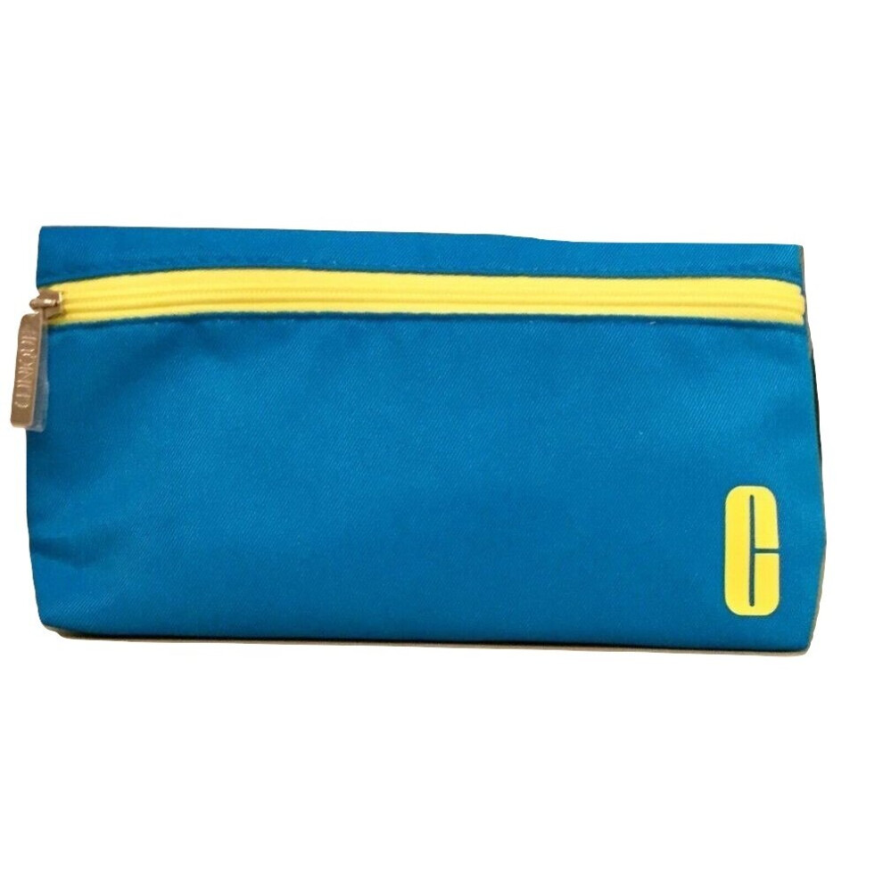 Clinique Blue and Yellow Makeup Cosmetic Bag