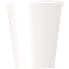8 white cardboard cups 210 ml