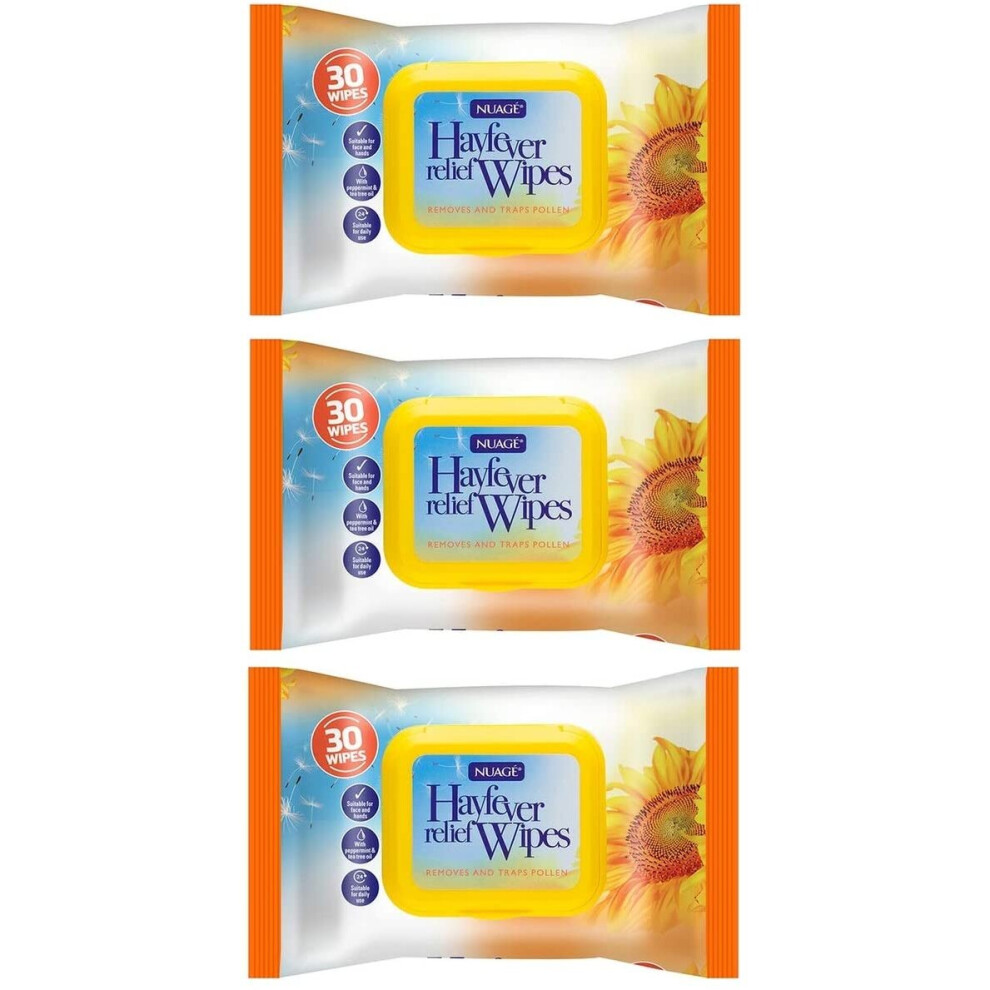 Nuage Hayfever Relief Wipes 30 Wipes X 3 Packs (Total 90 Wipes)