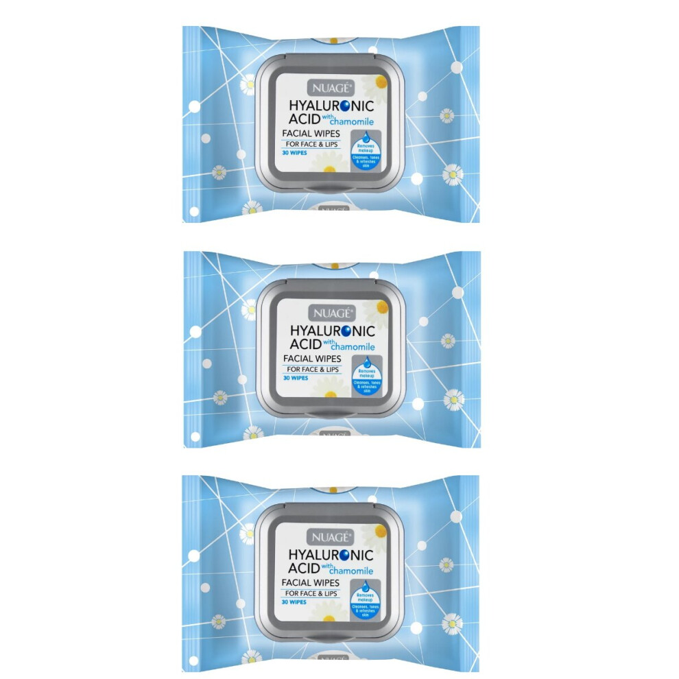 Nuage Hyaluronic Acid Skin Renewing Cleansing Facial Wipes With Chamomile