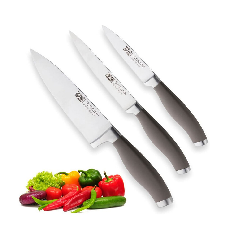 Taylors Eye Witness Syracuse Kitchen Knife 3Pce Set- Grey