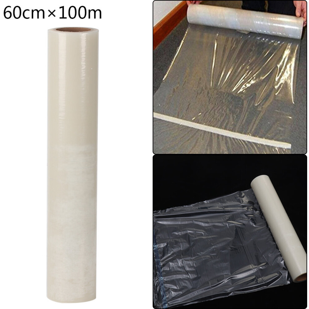 (4 PCS) 100M Carpet Floor Protector Self Adhesive Clear Roll Protector Cover Dust Film