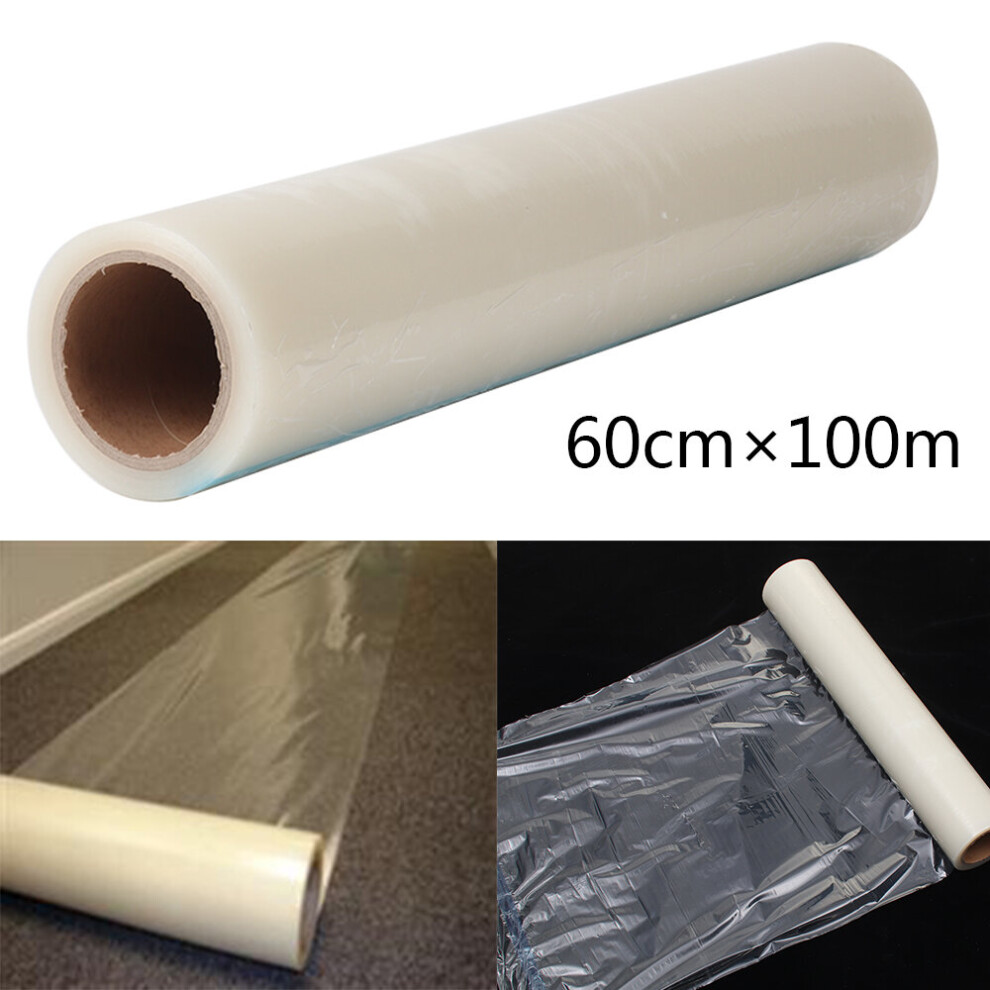 (2 PCS) 100M Carpet Floor Protector Self Adhesive Clear Roll Protector Cover Dust Film