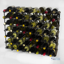 Classic 56 bottle dark oak stained wood and galvanised metal wine rack ready assembled
