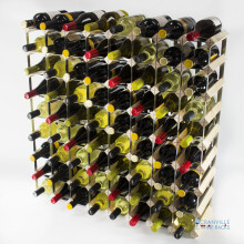 Classic 72 bottle pine wood and galvanised metal wine rack ready assembled