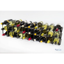 Classic 20 /30 bottle cupboard top black stained wood and galvanised metal wine rack ready assembled