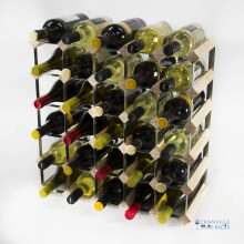Classic 30 bottle pine wood and galvanised metal wine rack self assembly