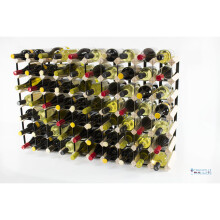 Classic 70 bottle pine wood and black metal wine rack ready assembled