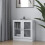 VidaXL vidaXL Vitrine Cabinet White Engineered Wood Book Storage Bookcase Sideboard 1