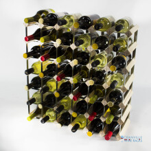 Classic 42 bottle pine wood and galvanised metal wine rack ready assembled