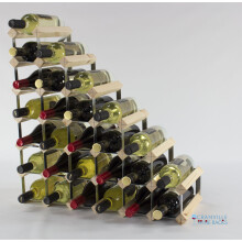 Classic understairs pine wood and galvanised metal wine rack ready assembled