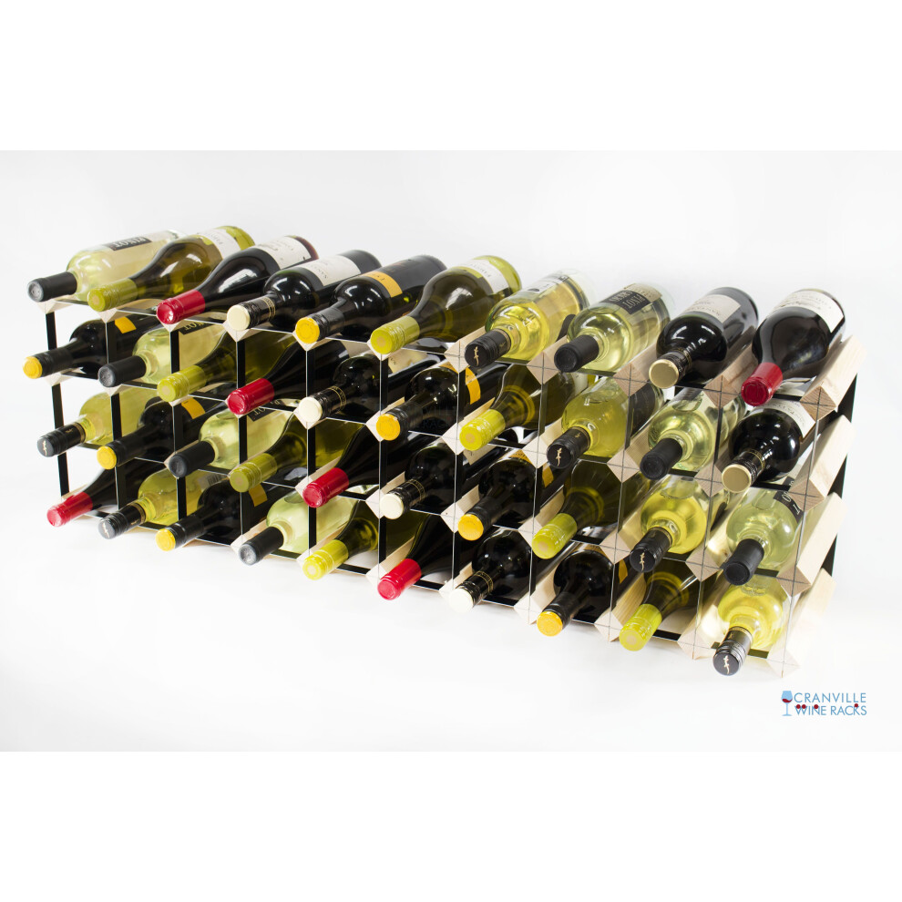 Classic 30/40 bottle cupboard top pine wood and black metal wine rack ready assembled-image-OPC-P6P8SWZ-NEW