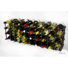 Classic 30/40 bottle cupboard top dark oak stained wood and galvanised metal wine rack ready assembled