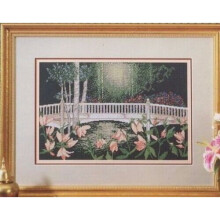 Natures Way Cross Stitch Chart/Pattern - Bridge In A Fine Garden