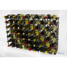 Classic 70 bottle dark oak stained wood and galvanised metal wine rack ready assembled