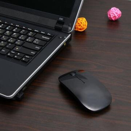 (BLACK) Optical Wireless Mouse 2.4G Receiver Slim Mouse