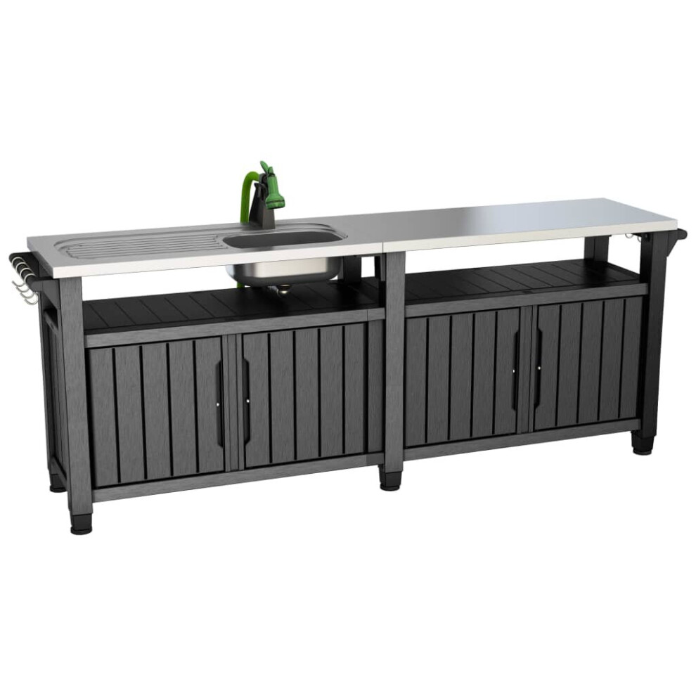 Keter Multifunctional Outdoor Table for BBQ Woodlook Barbecue Storage Table