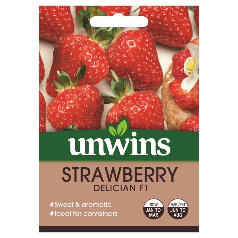 Unwins Grow Your Own Sweet Delician F1 Strawberry Fruit Seeds