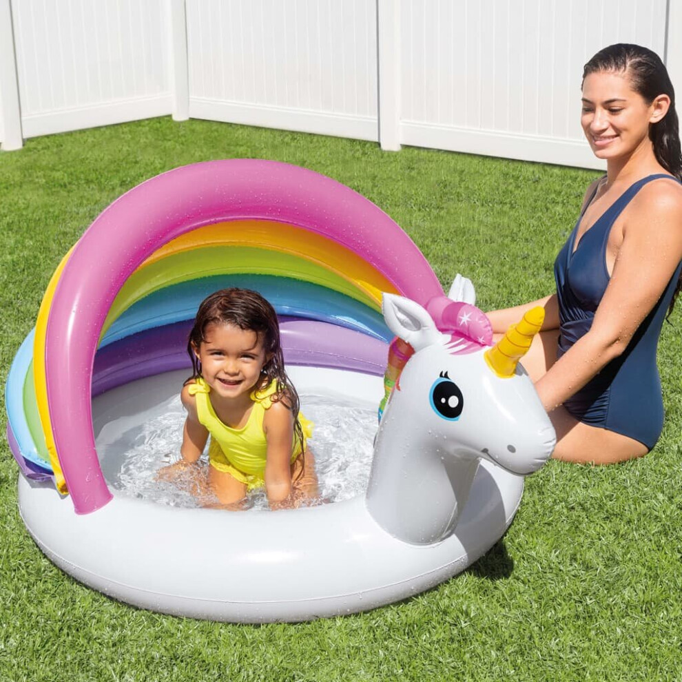 Intex Unicorn Inflatable Baby Pool Garden Patio Kids Splash Pond Water Swim Play Center