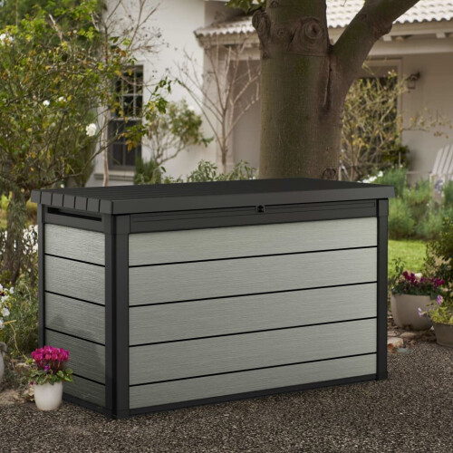 Keter Garden Storage Box 757L Anthracite Outdoor Storage Chest Trunk ...