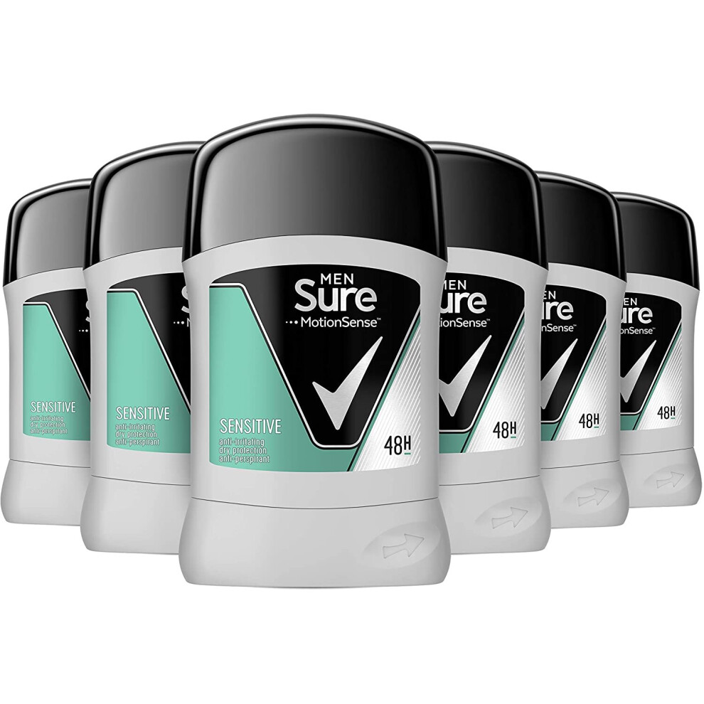 Sure Men Sensitive Anti-Perspirant Deodorant Stick 50 ml Pack of 6