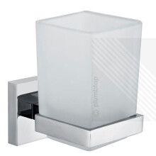 ECOSPA Frosted Glass Toothbrush Tumbler Bathroom Accessory