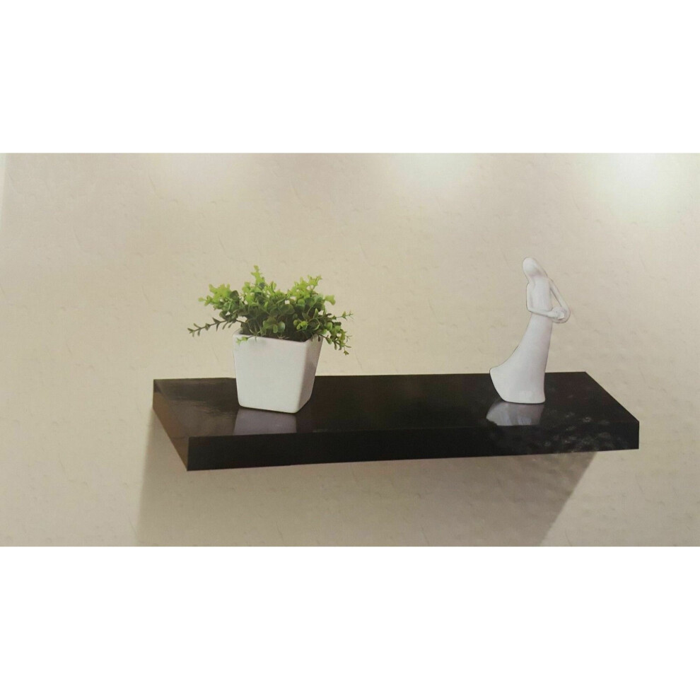 Spot On Dealz High Gloss Wall Floating Shelf-60Cm G-0045 Black