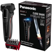 Panasonic ES-LL21 Hybrid Wet & Dry Electric 3-Blade Shaver with Trim Attachment